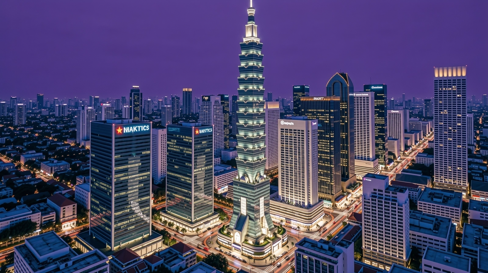 Bangkok Financial District Skyline